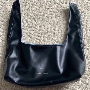 Merit Proenza Schouler Black Blue Reversible Vegan Leather Women's Bag